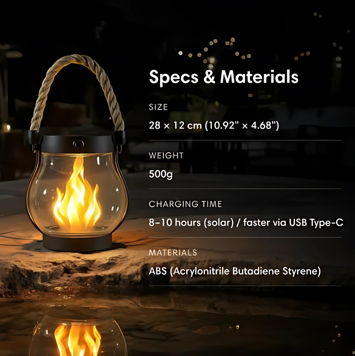 Solar Flame Lamp